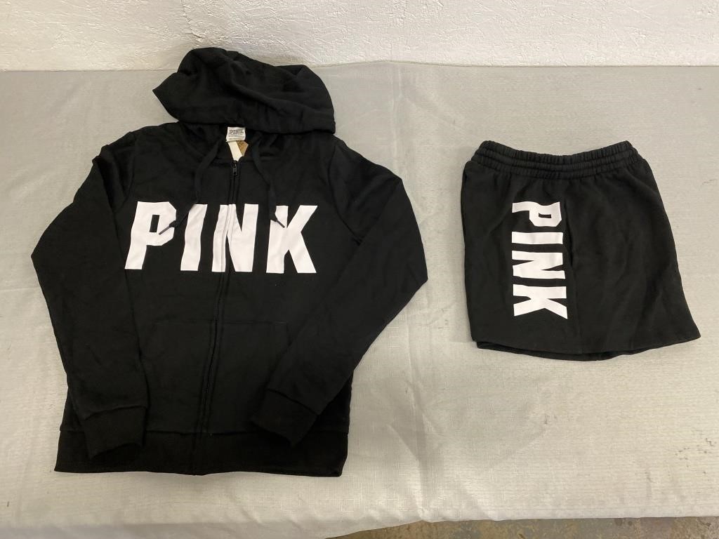 Victoria’s Secret Pink Zip-Up Hoodie & Shorts NWT