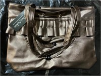 Dark brown with ruffles purse