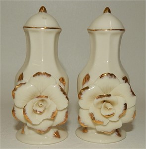 Avon Ivory & Gold Porcelain Floral