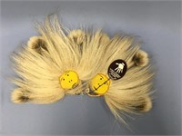 Wall hanging dancing fans with fur and feathers ma