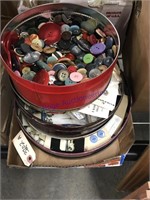 Old buttons in tins