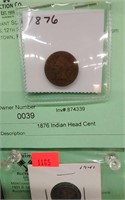 1876 Indian Head Cent