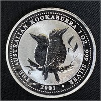 2001 Australia 1 oz Silver Kookaburra