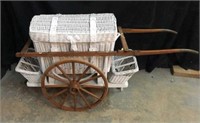 Antique Wicker Picnic Basket Cart V