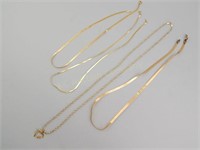 4-14K Gold Necklaces.Herringbone