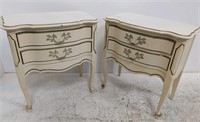 Pair of white French Provincial nightstands