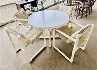 PVC Table and 4 Chairs with Cushions