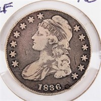 Coin 1836 United States Bust Half Dollar Fine