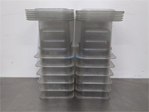1/6 SIZE 6" CLEAR POLY STORAGE CONTAINERS W/LIDS