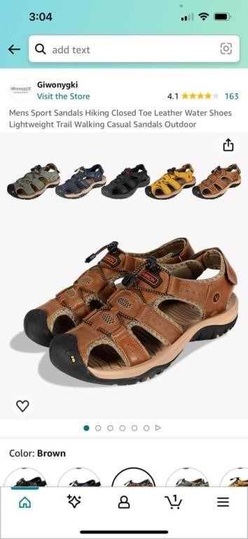 C189  Mens Sport Sandals Hiking Closed Toe Leather