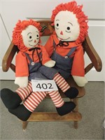 Vintage High Chair and two dolls