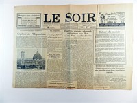 Journal Le Soir de 1944 avec strip Tintin.