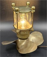 Brass Nautical Table Lamp w Propeller Works