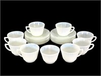 Cremex Petalware Depression Glass Cups & Saucers