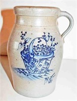 Rowe Stoneware Blue Decorated Basket of Berries