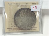 1965 L B, B 5 (iccs Ms64) Canadian Silver Dollar