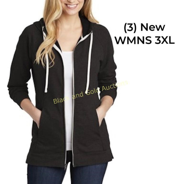 (3) New Women’s 3XL Perfect Tri French Zip Hoodie