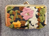 Cut velvet cosmetic purse