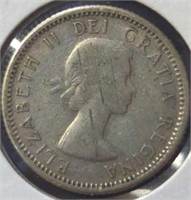 Silver 1956 Canadian dime