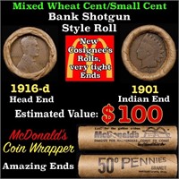 Lincoln Wheat Cent 1c Mixed Roll Orig Brandt McDon