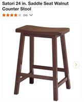 Satori Saddle Counter Stool-Walnut