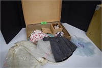 Box of Vintage  Doll Clothes