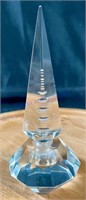 Crystal Perfume Bottle, Glass Art, Clear Faceted