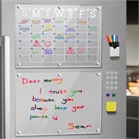 2 pack magnetic acrylic calendar for fridge