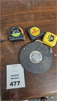 4 Various Sized Tape Measures