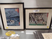 (2) Contemporary Oriental Wood Block Prints