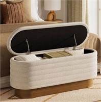 41" Upholstered Soft Boucle storage Bench