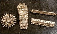 Group of Rhinestone Pins & Brooches
