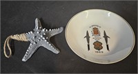 vintage plate and starfish