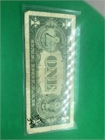 1935 Series G $1 Silver Certificate Serial #D0059J