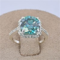 APPR $4100 Moissanite Ring 3.6 Ct 925 Silver