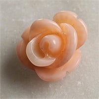 CERT 4.05 Ct Carved Pink Coral, Round Shape, GLI C