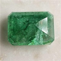 CERT 13.30 Ct Faceted Hue Enahnced African Emerald