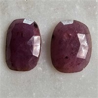 8.55 Ct Faceted Untreated Ruby Gemstones Pair of 2