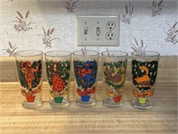 12 Days of Christmas vintage glasses