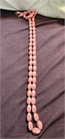 Vintage Ice Pink Jadeite Jade Beaded Necklace