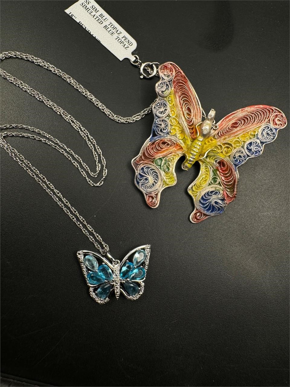 Sterling silver butterfly necklace/brooch