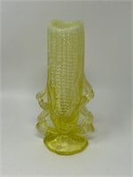 Vaseline Glass Corn Cob Vase Vessel
