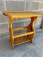 Oak side table and magazine holder