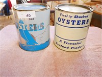 Vintage Metal Adv. Oyster Cans (VA) - Lot of 2