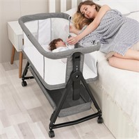 3 in 1 Baby Bassinet Bedside Sleeper  Grey