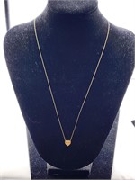 10K Gold Necklace Diamond Heart Pendent