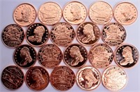 Coin 20 .999 Copper Rounds Bust Dollar Type