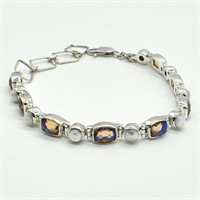 Silver Mystic Quartz Pearl(11.65ct) Bracelet