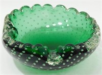 * Vintage Mid Century Murano Glass Emerald Green