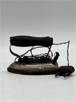 Antique Handheld Iron with Wire Cord